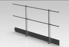 PARAPETTO STANDARD TIPO CTS-1A FISSAGGIO A PAVIMENTO COMPLETO DI: PARAGINOCCHIA E CORRIMANO ( ESCLUSO FERMAPIEDE)